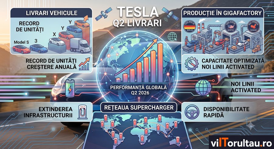 Tesla Q2 2026: analiștii estimează ~406.000 de livrări, BYD a livrat deja 557.090 BEV