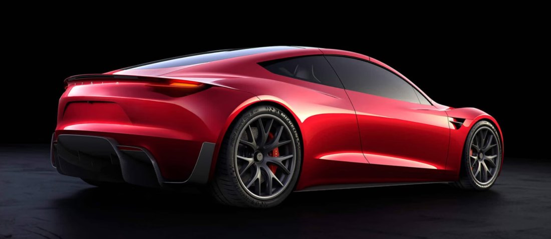 Tesla Roadster, vedere din spate-lateral
